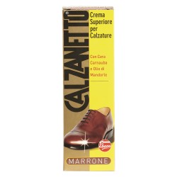 crema-lucida-scarpe-superiore-colore-marrone